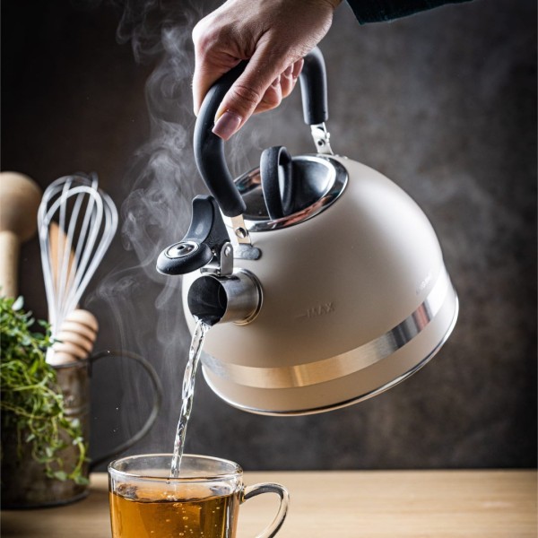 Czajnik stalowy Kinghoff KH-1854 1,8L do kuchenek indukcyjnych beżowy