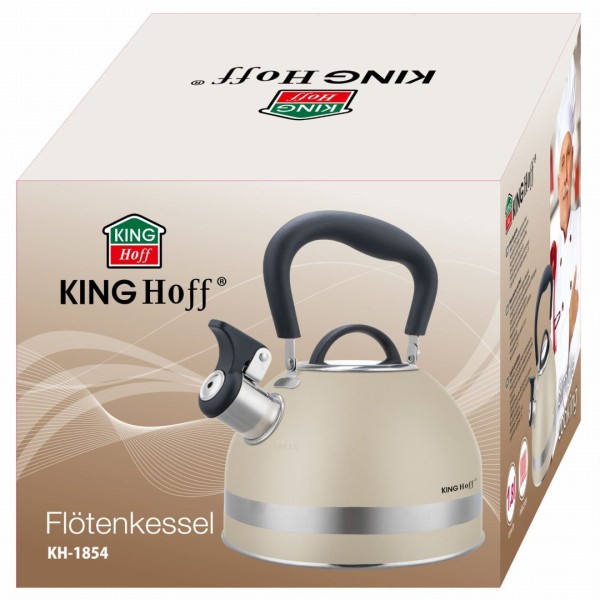 Czajnik stalowy Kinghoff KH-1854 1,8L do kuchenek indukcyjnych beżowy