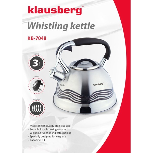 Czajnik stalowy Klausberg KB-7048 3,0L do gotowania wody