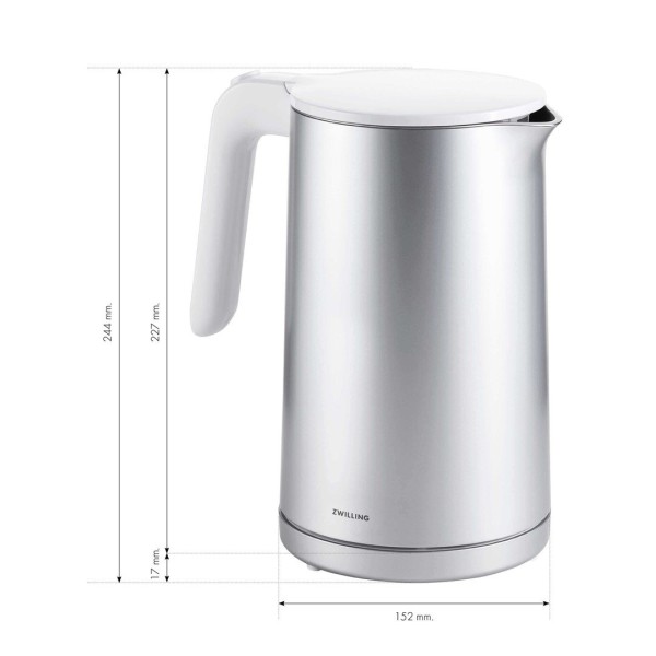 Електричний чайник Zwilling ENFINIGY 1.5 л, сріблястий для швидкого закипання води