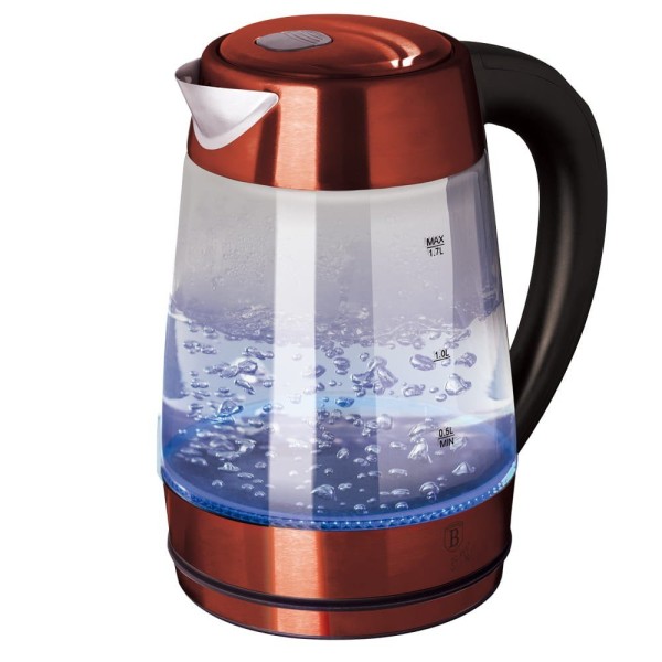 Czajnik elektryczny Berlinger Haus Metallic Burgundy 1,7L z regulacją temperatury BH-9128 do parzenia herbaty i kawy