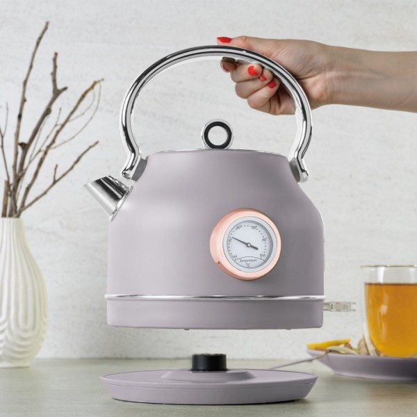 Електричний чайник BerlingerHaus Taupe BH-9514 з термометром для швидкого заварювання чаю