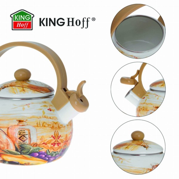 Czajnik emaliowany Kinghoff Olio KH-3700 2.0L na kuchnię indukcyjną i gazową