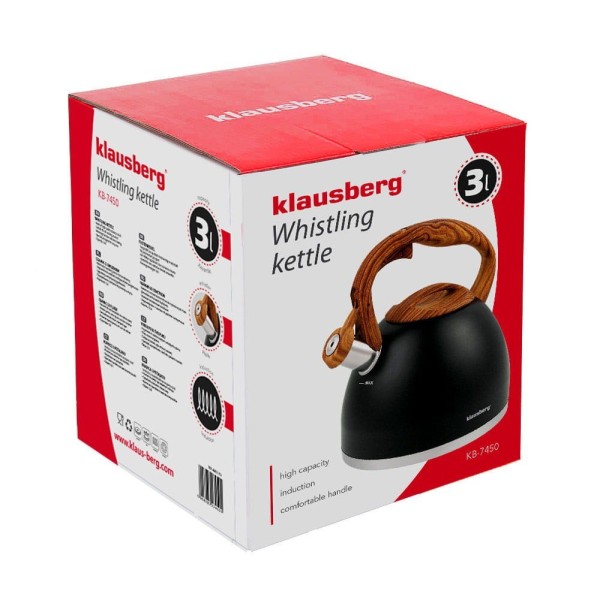 Czajnik stalowy Klausberg KB-7450 3,0L matowy lakierowany do gotowania wody