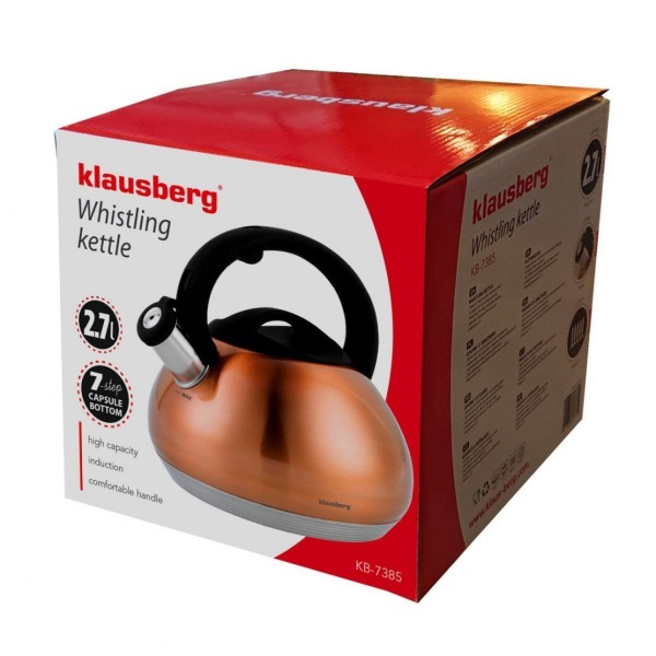 Czajnik stalowy Klausberg Copper KB-7385 2,7L z dnem x7 do kuchni
