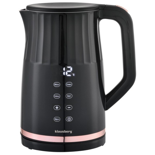 Czajnik elektryczny Klausberg KB-7896 bezprzewodowy 1,7 l z regulacją temperatury czarny do kuchni