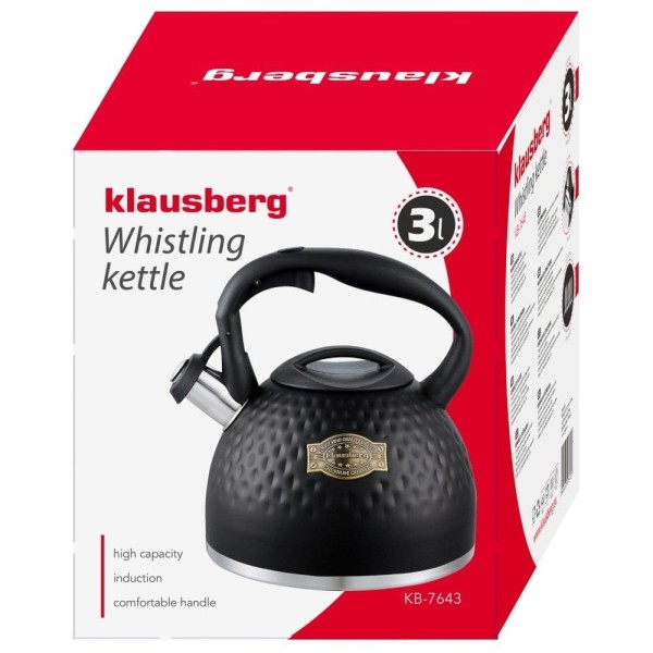 Czajnik stalowy Klausberg KB-7643 do gotowania wody 3.0L z grubym dnem