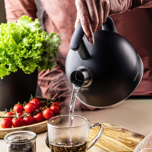 Czajnik stalowy Kinghoff KH-1897 matowy czarny 1,5 l do kuchni