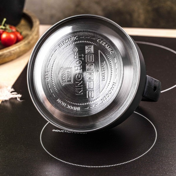 Czajnik stalowy Kinghoff KH-1897 matowy czarny 1,5 l do kuchni