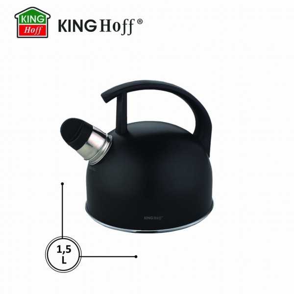 Czajnik stalowy Kinghoff KH-1897 matowy czarny 1,5 l do kuchni