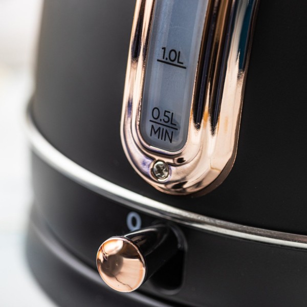 Czajnik elektryczny Klausberg KB-7905 z termometrem stal nierdzewna 1,8 l czarny/rose gold do kawy i herbaty