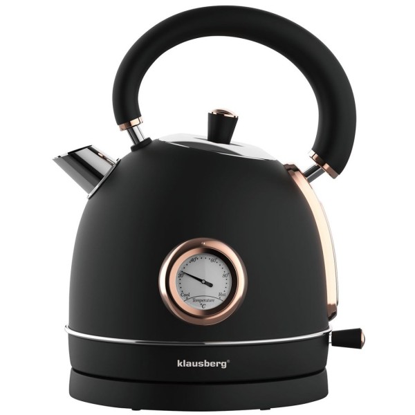 Czajnik elektryczny Klausberg KB-7905 z termometrem stal nierdzewna 1,8 l czarny/rose gold do kawy i herbaty