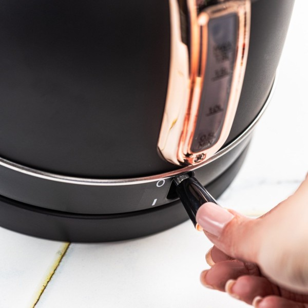 Czajnik elektryczny Klausberg KB-7905 z termometrem stal nierdzewna 1,8 l czarny/rose gold do kawy i herbaty