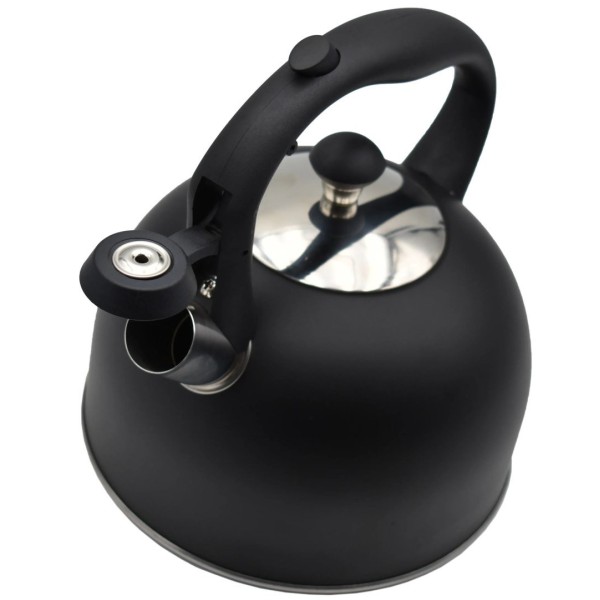 Чайник, Brunbeste, Czajnik stalowy z gwizdkiem tradycyjny na gaz indukcję 2.5L czarny mat BB-2362, Czajnik stalowy з індикатором на газ/індукцію 2.5 л, чорний мат, BRUNBESTE BB-2362