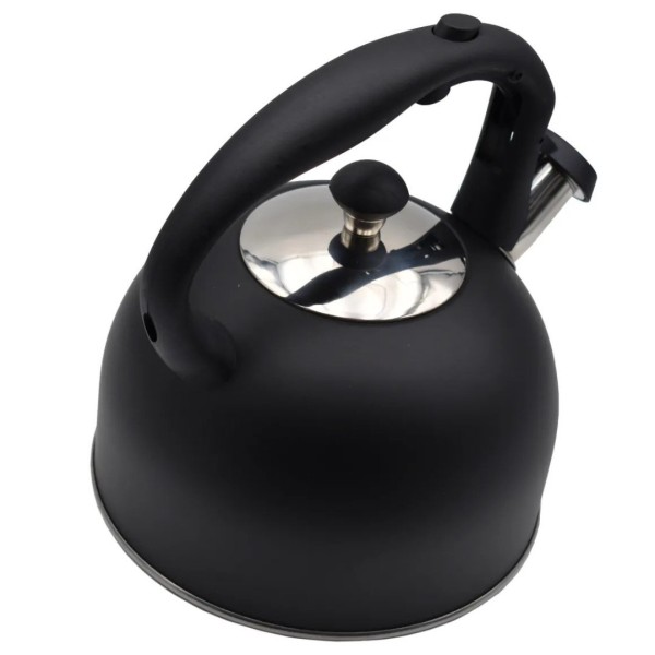 Чайник, Brunbeste, Czajnik stalowy z gwizdkiem tradycyjny na gaz indukcję 2.5L czarny mat BB-2362, Czajnik stalowy з індикатором на газ/індукцію 2.5 л, чорний мат, BRUNBESTE BB-2362