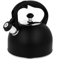 Чайник, Brunbeste, Czajnik stalowy z gwizdkiem tradycyjny na gaz indukcję 2.5L czarny mat BB-2362, Czajnik stalowy з індикатором на газ/індукцію 2.5 л, чорний мат, BRUNBESTE BB-2362