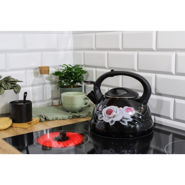 Czajnik emaliowany Brunbeste Black Rose BB-4552 3,0 L do parzenia herbaty i kawy