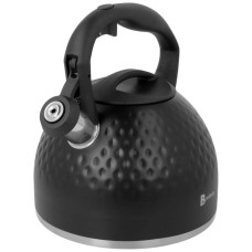 Сталевий газовий чайник зі свистком для індукції 2,7 л матовий чорний діамант BRUNBESTE BB-2468