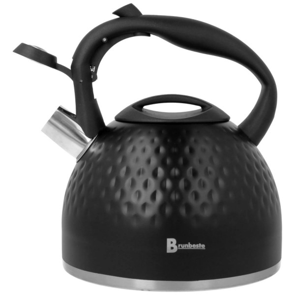 Чайник газовий з гвинтом, Brunbeste BB-2468, 2.7 л, чорний матовий, Diamond, для індукції