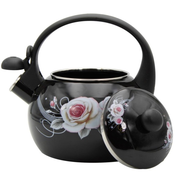 Czajnik emaliowany Brunbeste Black Rose 2,2L czajnik do gotowania wody