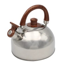 Сталевий чайник зі свистком, традиційний, газовий індукційний, 2,5 л, сріблястий, BRUNBESTE BB-2268