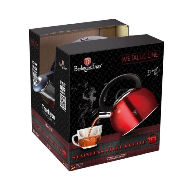 Czajnik stalowy Berlinger Haus Burgundy Line BH-1074 do gotowania wody 3.0L