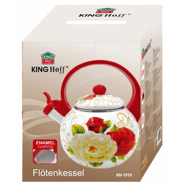 Czajnik emaliowany Kinghoff Roses KH-1910 2,0L do kuchenek indukcyjnych i gazowych