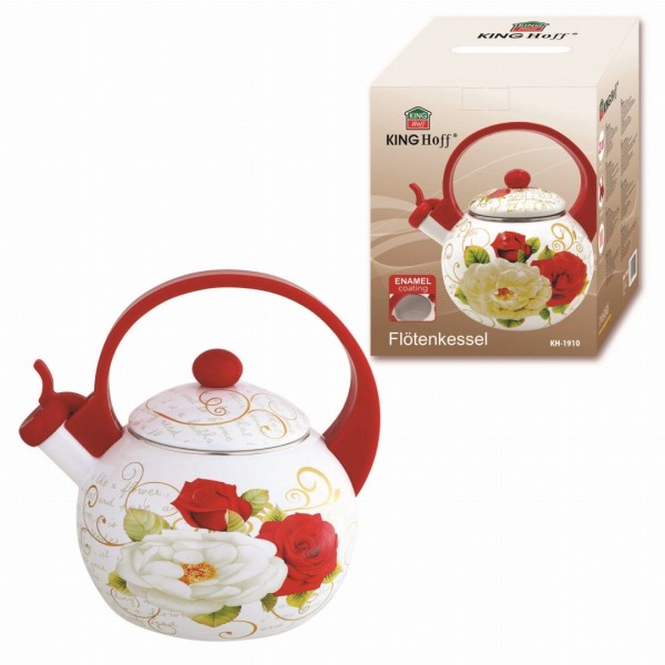 Czajnik emaliowany Kinghoff Roses KH-1910 2,0L do kuchenek indukcyjnych i gazowych