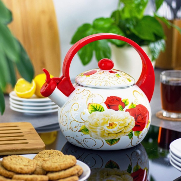 Czajnik emaliowany Kinghoff Roses KH-1910 2,0L do kuchenek indukcyjnych i gazowych