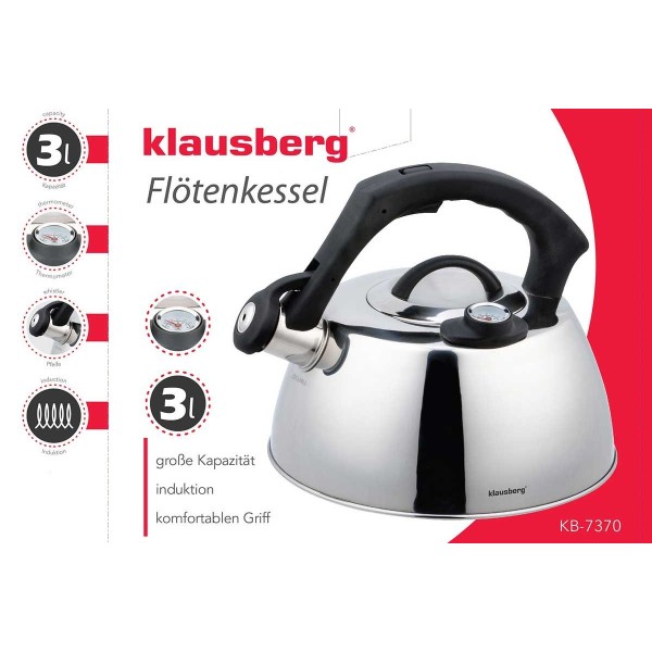 Czajnik stalowy Klausberg KB-7370 z termometrem 3.0L do gotowania wody