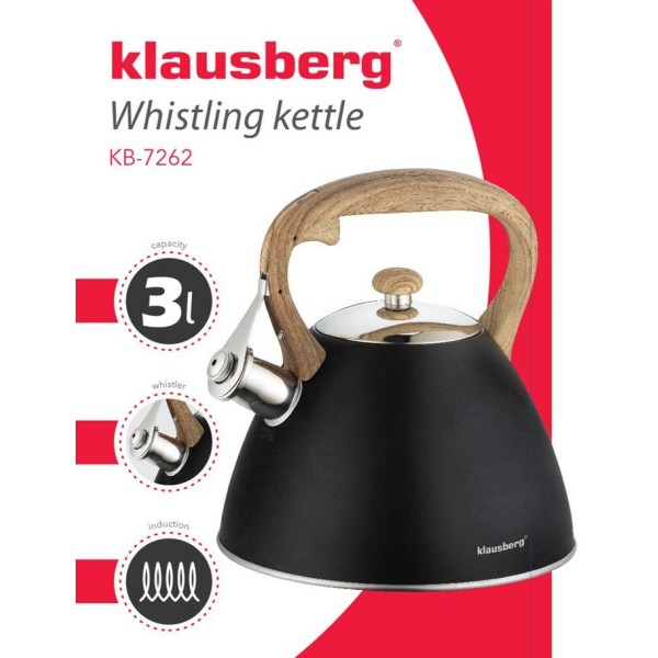 Czajnik stalowy Klausberg KB-7262 do gotowania wody 3.0L matowy lakierowany