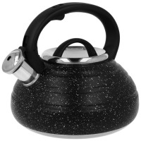 Чайник BRUNBESTE Czajnik stalowy z gwizdkiem, DUŻY 3L czarny marmurek, газ/індукція