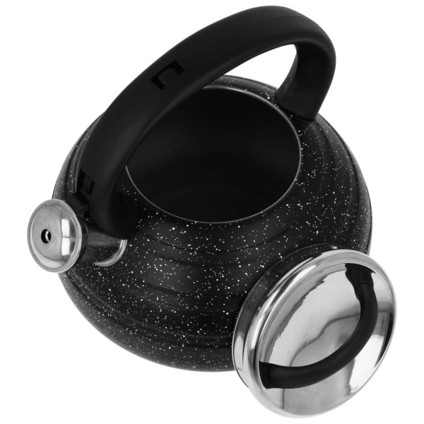 Чайник BRUNBESTE Czajnik stalowy z gwizdkiem, DUŻY 3L czarny marmurek, газ/індукція