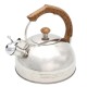 Czajnik stalowy z gwizdkiem, BRUNBESTE, BB-2270, 2.5L, z drewnianym uchwytem, indukcja, czajnik do kuchenki/p (przykład zastosowania: idealny do gotowania wody na herbatę)