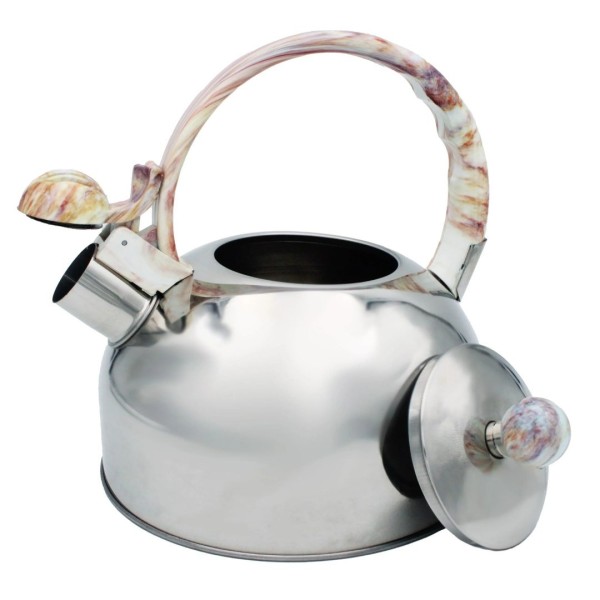 Чайник, Brunbeste, Stalowy z gwizdkiem indukcja 2.5L, marmurowy uchwyt, BB-2269, Czajnik stalowy z gwizdkiem tradycyjny indukcja 2.5L Marmurowy uchwyt