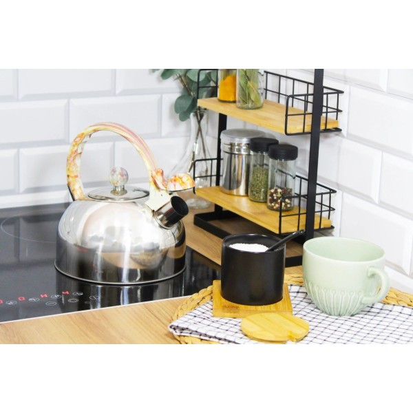 Чайник, Brunbeste, Stalowy z gwizdkiem indukcja 2.5L, marmurowy uchwyt, BB-2269, Czajnik stalowy z gwizdkiem tradycyjny indukcja 2.5L Marmurowy uchwyt