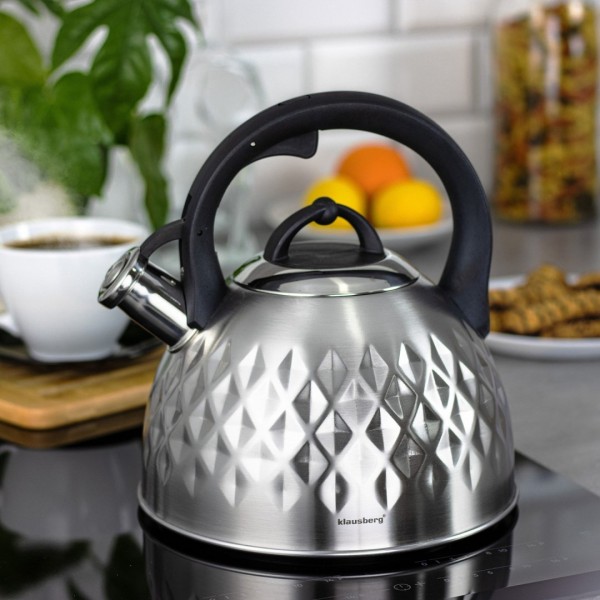 Czajnik stalowy Klausberg KB-7549 Diamond 3L z gwizdkiem do kuchni