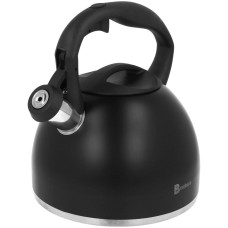 Сталевий газовий чайник зі свистком для індукції 2,7 л матово-чорний BRUNBESTE BB-2442