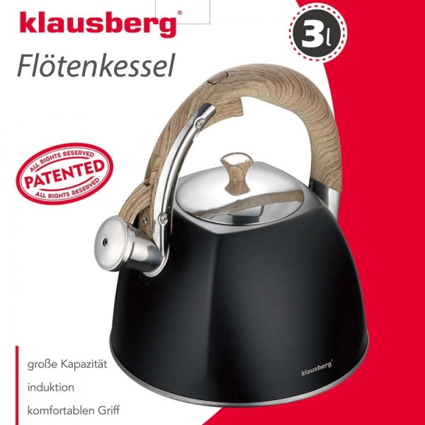 Czajnik stalowy Klausberg KB-7498 z lakierowaną powłoką 3,0L do gotowania wody