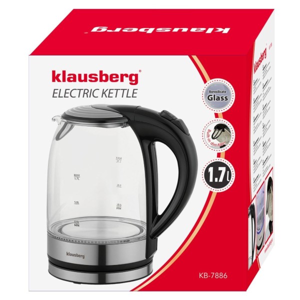 Czajnik elektryczny Klausberg KB-7886 szklany 1,7 l do kuchni