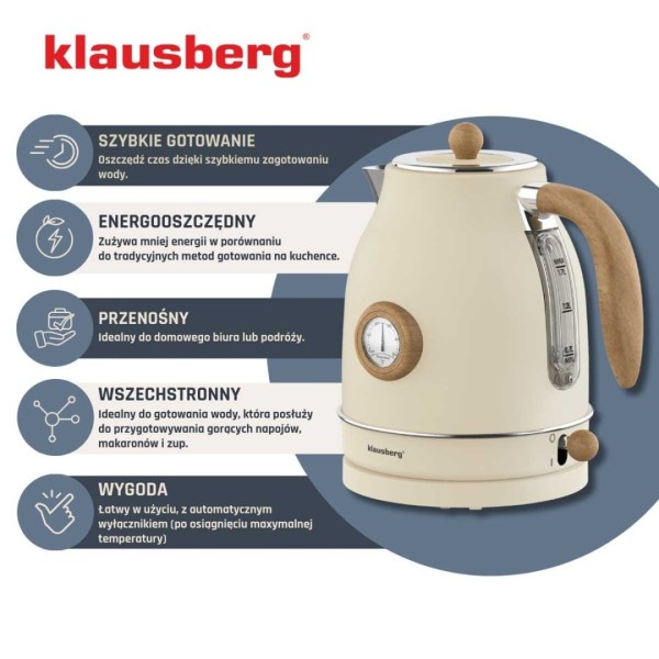 Електричний чайник Klausberg KB-9006 RETRO (1,7 л)