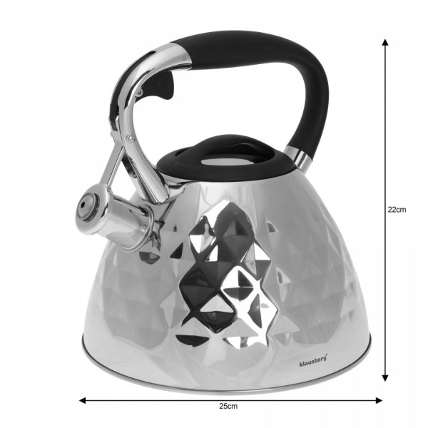 Czajnik stalowy Klausberg KB-7413 Diamond 3,0 l satynowy do kawy i herbaty