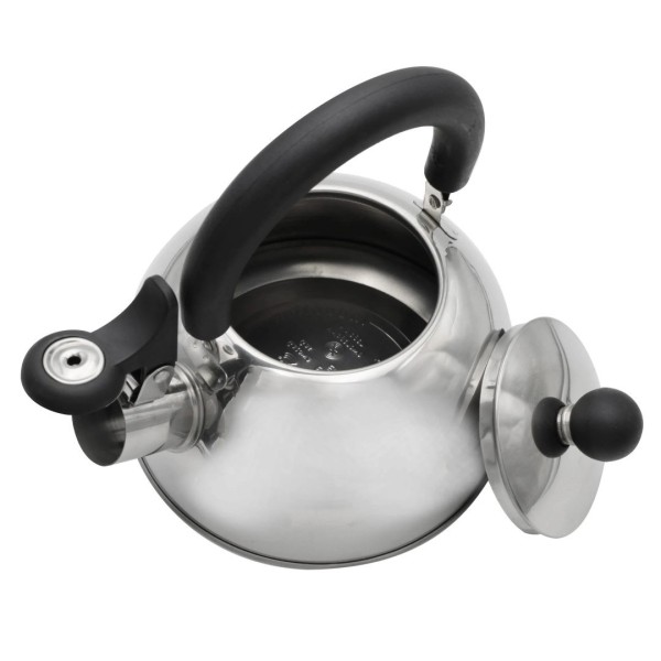 Czajnik stalowy z gwizdkiem, Brunder BB-1323, 1.5 L, srebrny, do gazu/indukcji, компактний