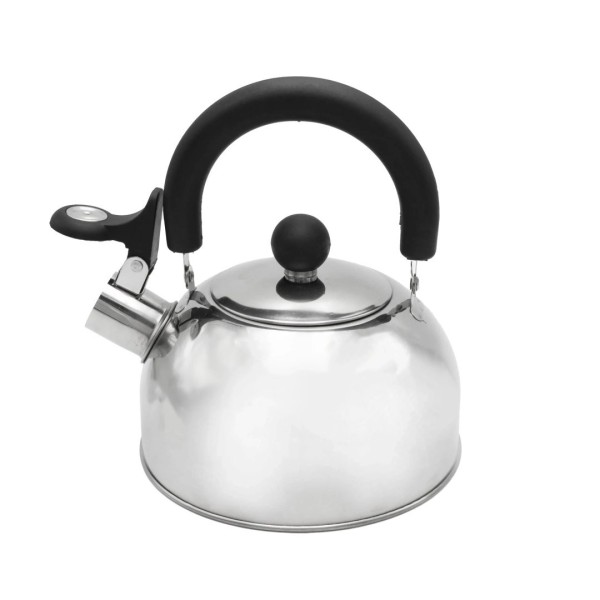 Czajnik stalowy z gwizdkiem, Brunder BB-1323, 1.5 L, srebrny, do gazu/indukcji, компактний