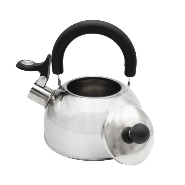 Czajnik stalowy z gwizdkiem, Brunder BB-1323, 1.5 L, srebrny, do gazu/indukcji, компактний