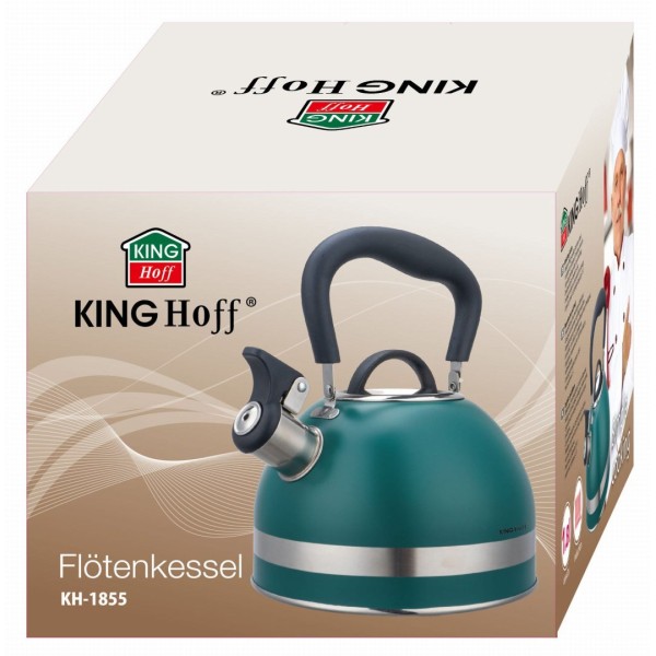 Czajnik stalowy Kinghoff KH-1855 1,8L zielony na gaz i indukcję
