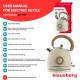 Czajnik elektryczny Klausberg KB-7905 ze stali nierdzewnej 1,8L z termometrem beżowy