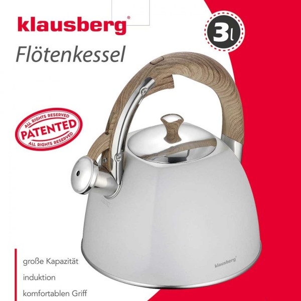 Czajnik stalowy Klausberg KB-7500 lakierowany 3,0L do kuchni i parzenia herbaty