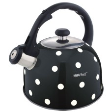 Czajnik emaliowany KiNGHOFF KH-1051 2,6L z wzorem w groszki do herbaty i kawy