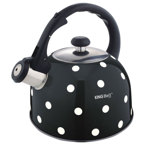 Czajnik emaliowany KiNGHOFF KH-1051 2,6L z wzorem w groszki do herbaty i kawy